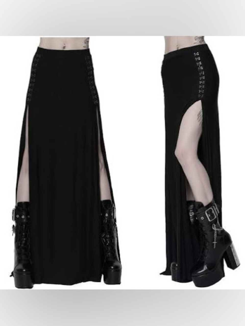 Killstar Snarl Eye Hook Goth Metal Maxi Skirt BNWT sz XXL